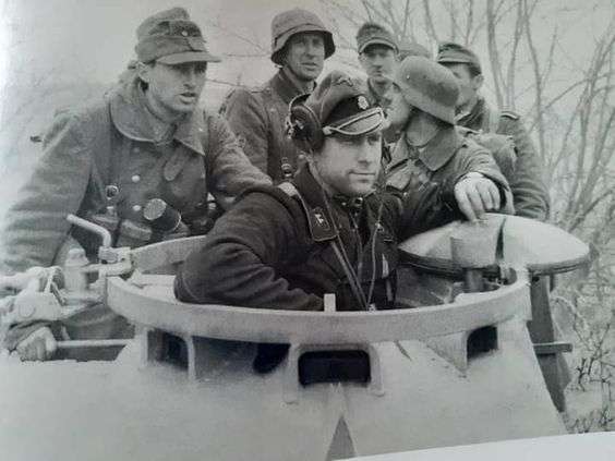 Alfred Großrock, top Panther ace of Germany in World War 2 on the commander's position