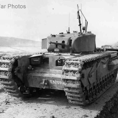WW2 British Tanks, Armored Battle Tanks of World War 2 - a Churchill tank in march